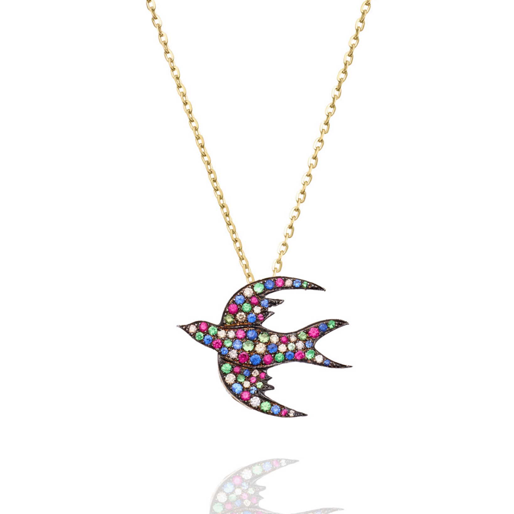 MULTI BIRD NECKLACE BIG MINI