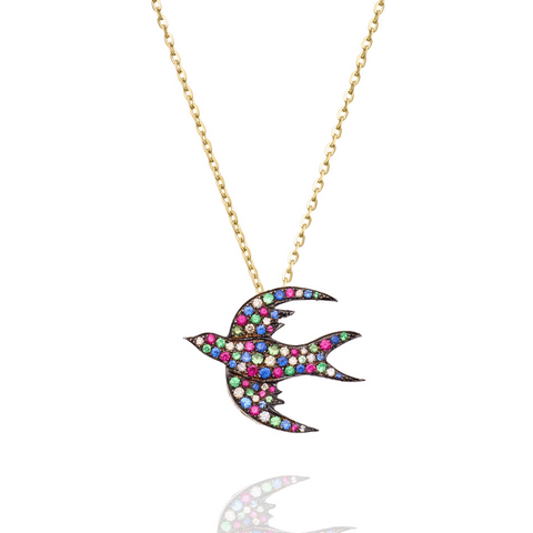 MULTI BIRD NECKLACE BIG MINI