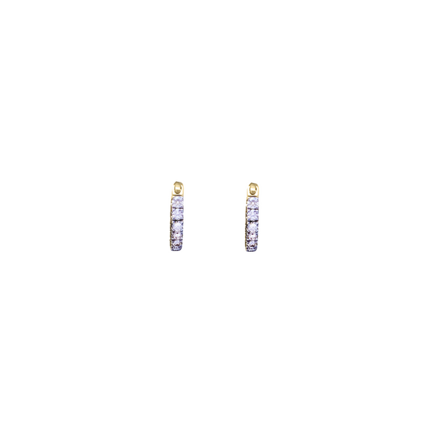 CHAMPAGNE DIAMOND HOOPS WITH CHAMPAGNE DIAMOND BIRD CHARMS