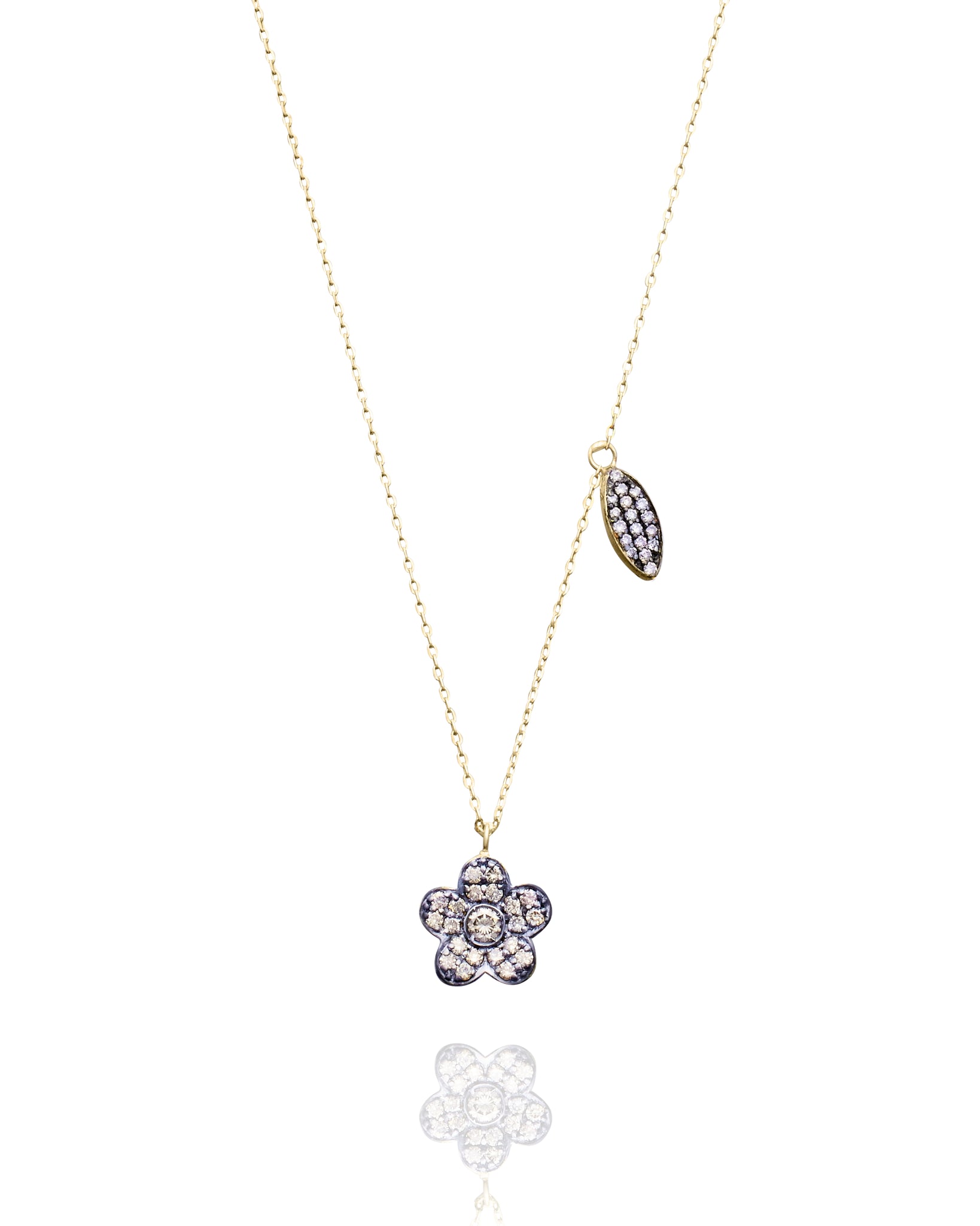 FLOWER AND LEAF NECKLACE
