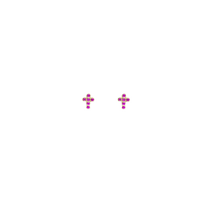 RUBY CROSS STUD EARRINGS