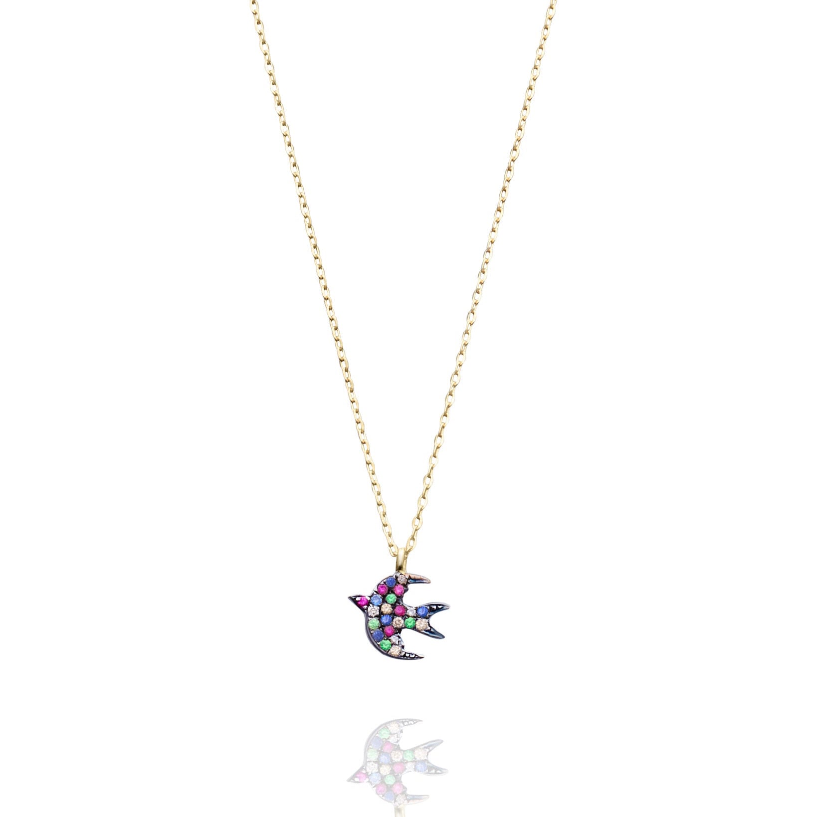 MULTI BABY BIRD NECKLACE