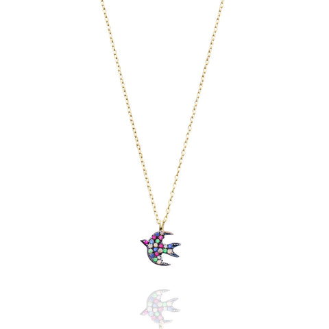 MULTI BABY BIRD NECKLACE