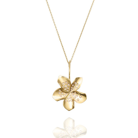 CHAMPAGNE DIAMOND FRANGIPANI NECKLACE