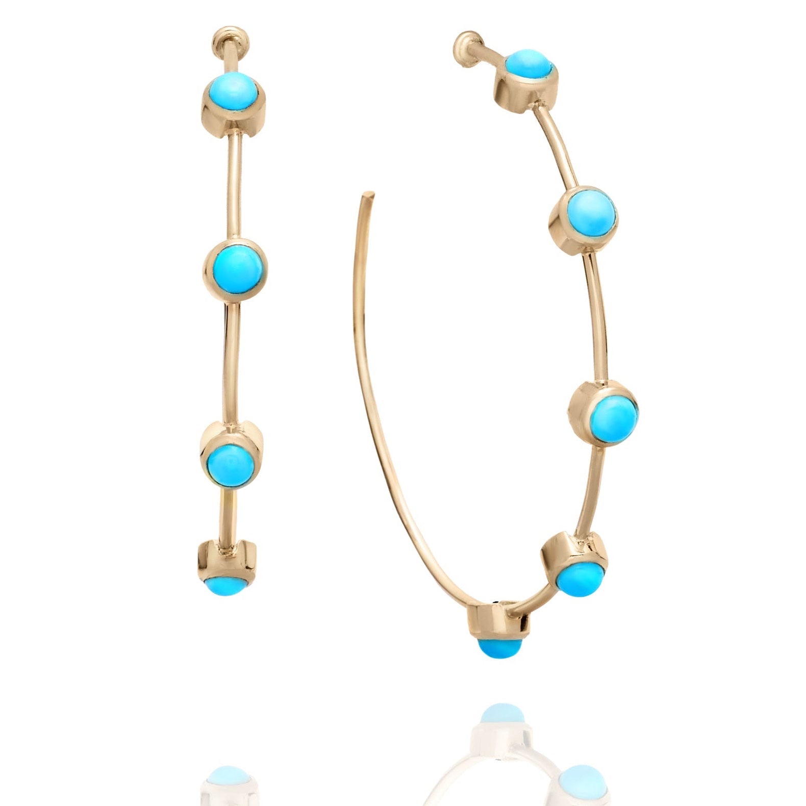TURQUOISE PARTY HOOPS