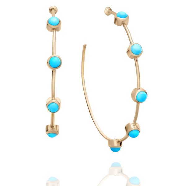 TURQUOISE PARTY HOOPS