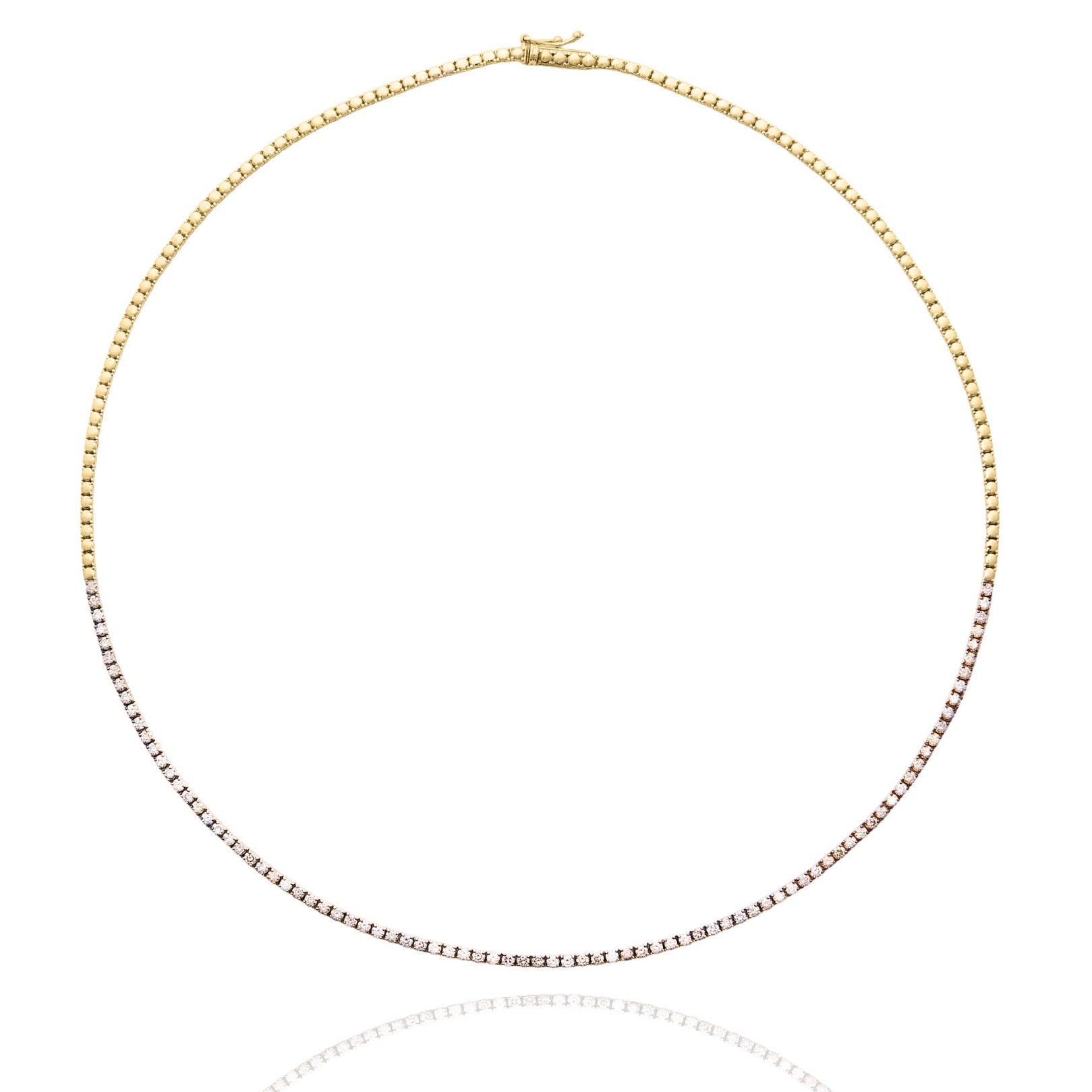 CHAMPAGNE DIAMOND TENNIS NECKLACE