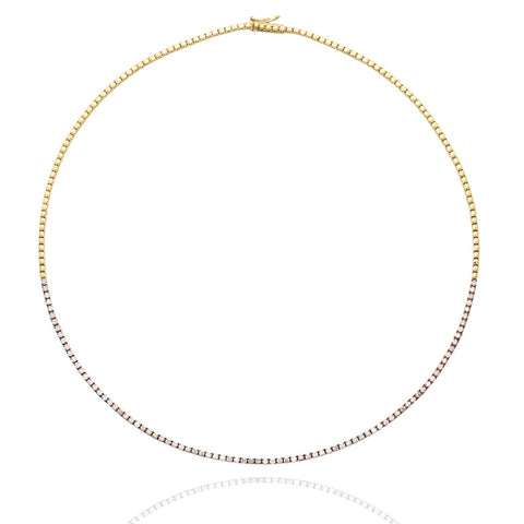CHAMPAGNE DIAMOND TENNIS NECKLACE