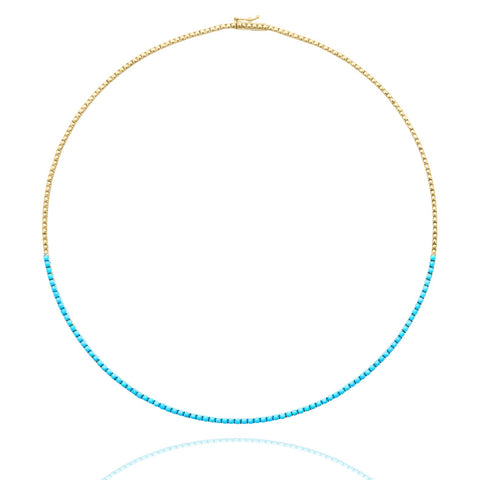 TURQUOISE TENNIS NECKLACE