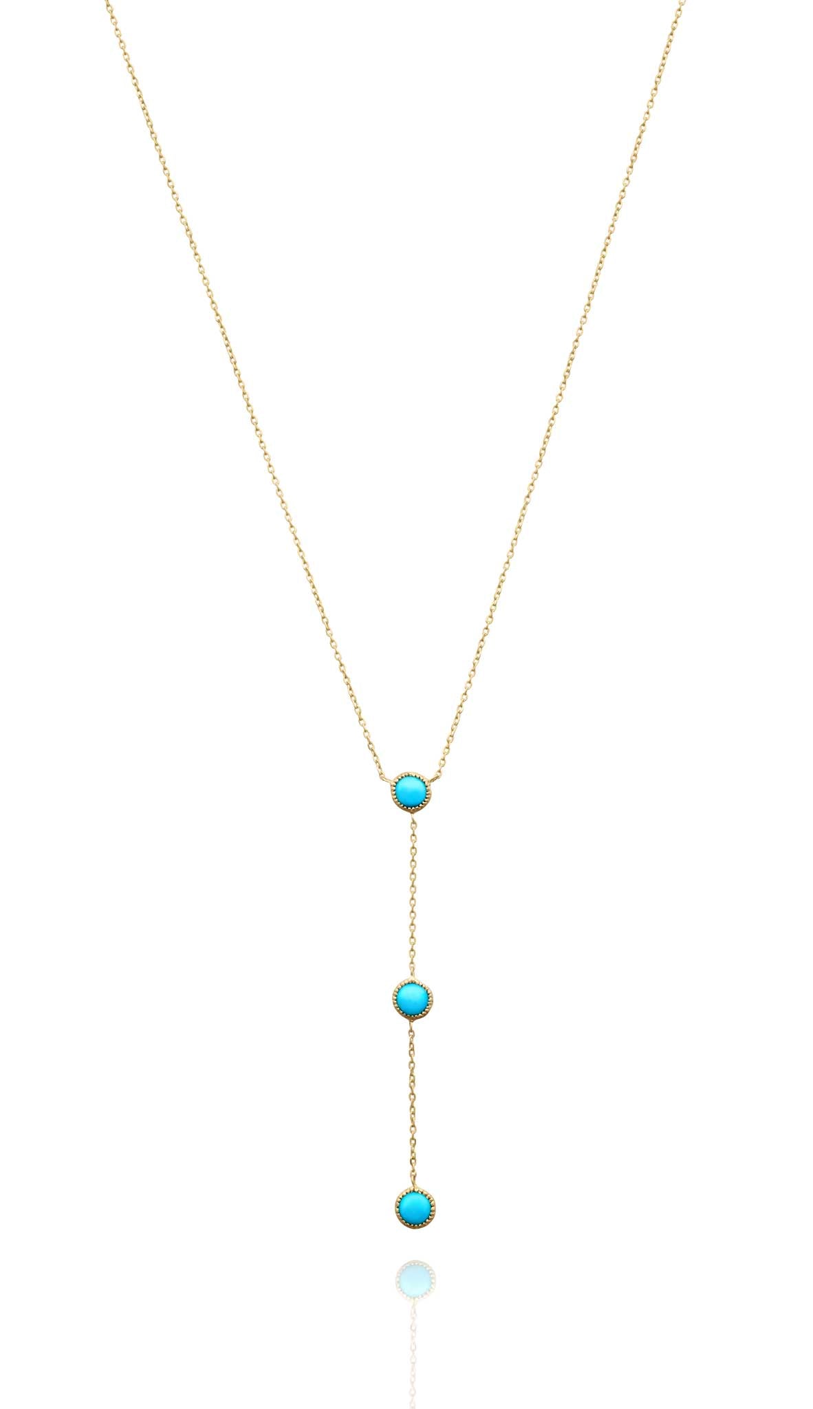 TURQUOISE CABOCHON LARIAT NECKLACE