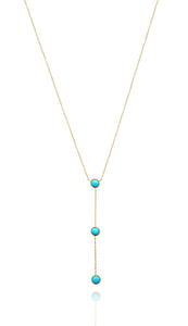 TURQUOISE CABOCHON LARIAT NECKLACE