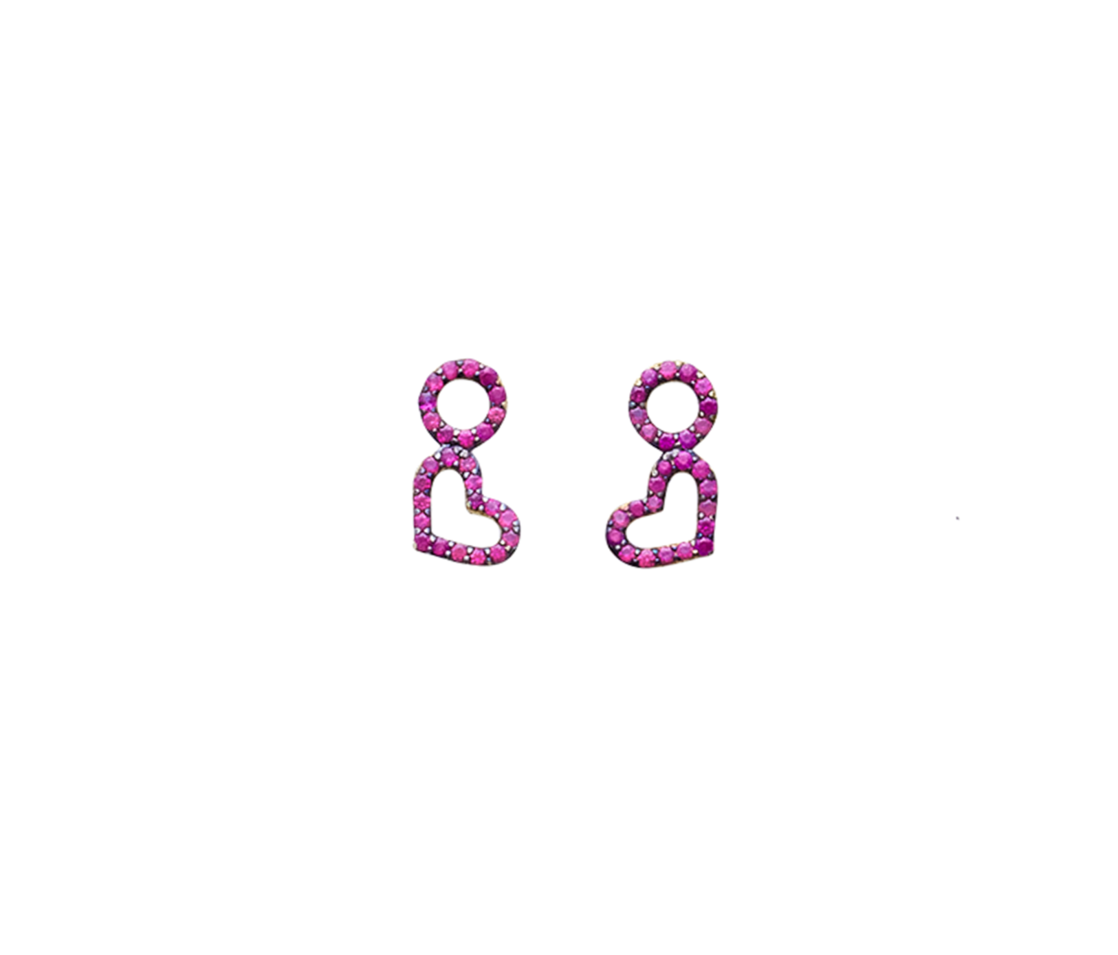 RUBY HEARTS EARRING CHARMS