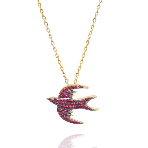 RUBY BIRD NECKLACE SMALL MINI