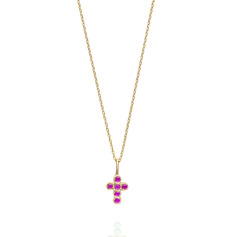 RUBY BABY CROSS NECKLACE