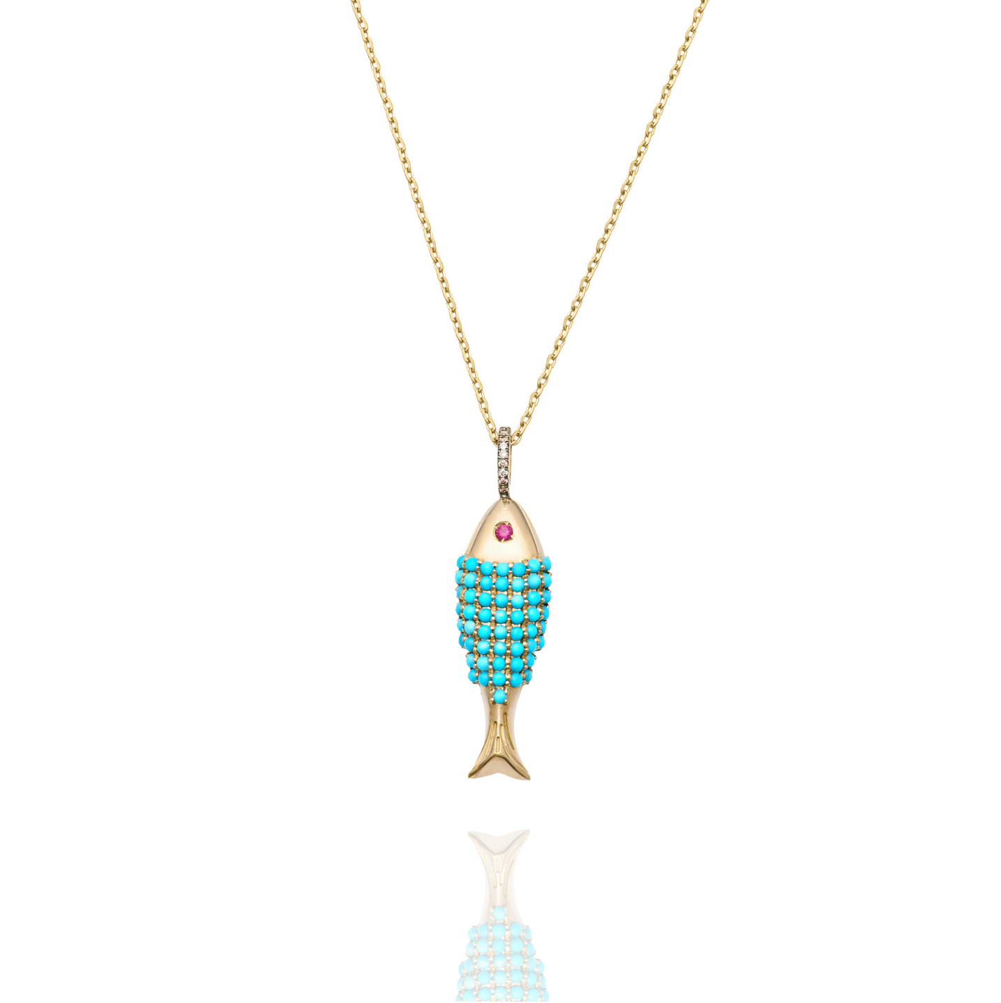 TURQUOISE FISH NECKLACE