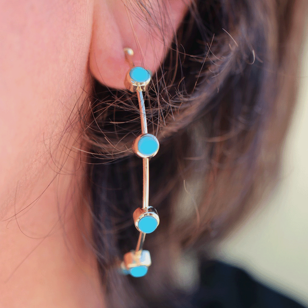 TURQUOISE PARTY HOOPS