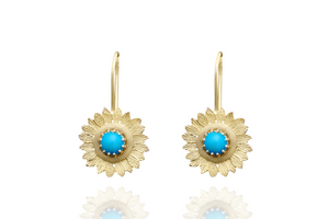 TURQUOISE SUNFLOWER EARRINGS