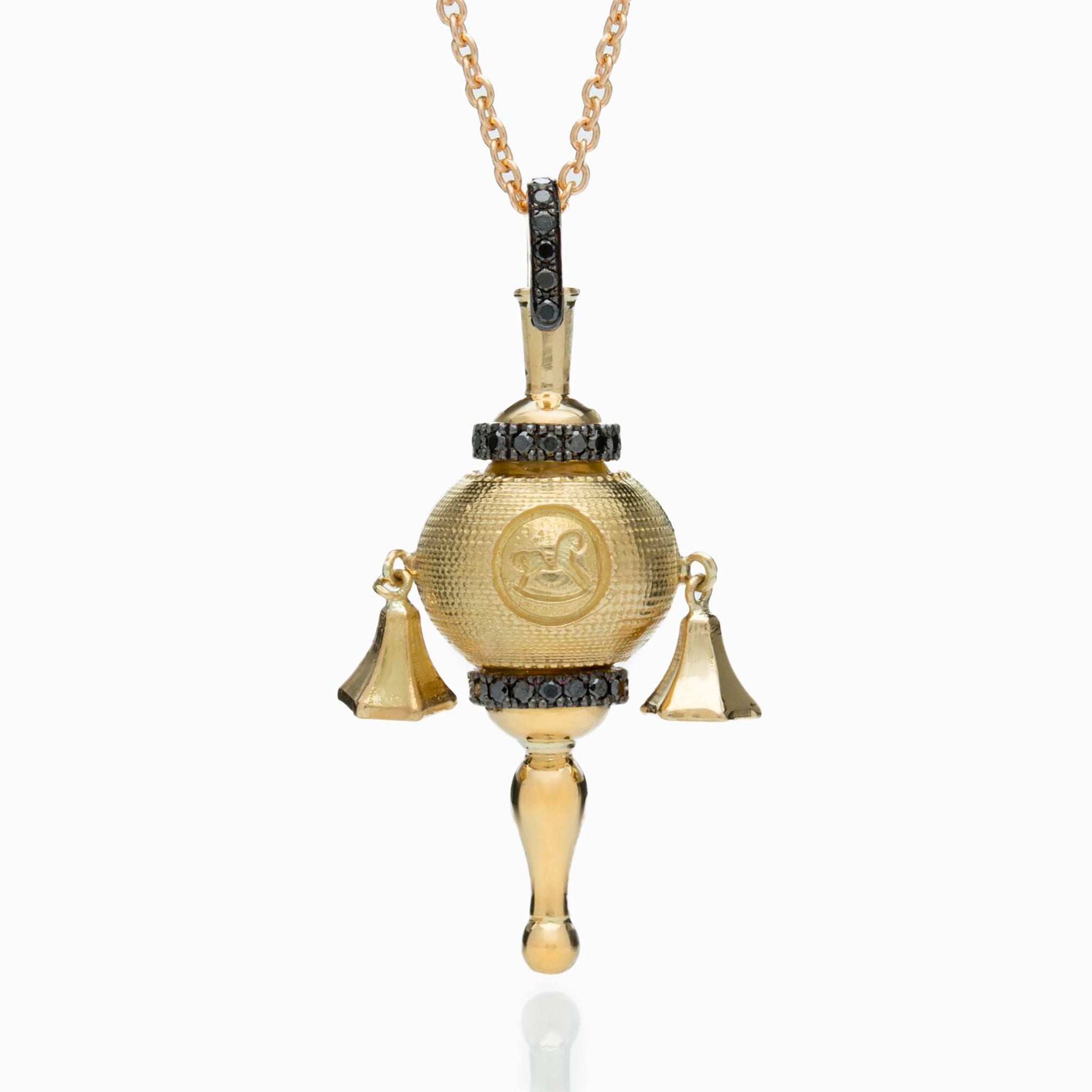 BABY RATTLE WITH BLACK DIAMONDS