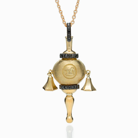 BABY RATTLE WITH BLACK DIAMONDS