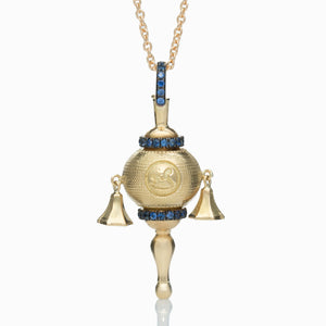 BABY RATTLE WITH SAPPHIRES