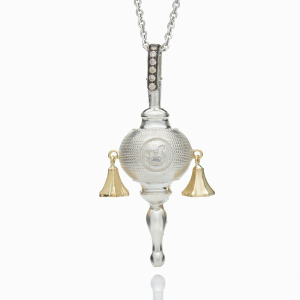 BABY RATTLE IN STERLING SILVER