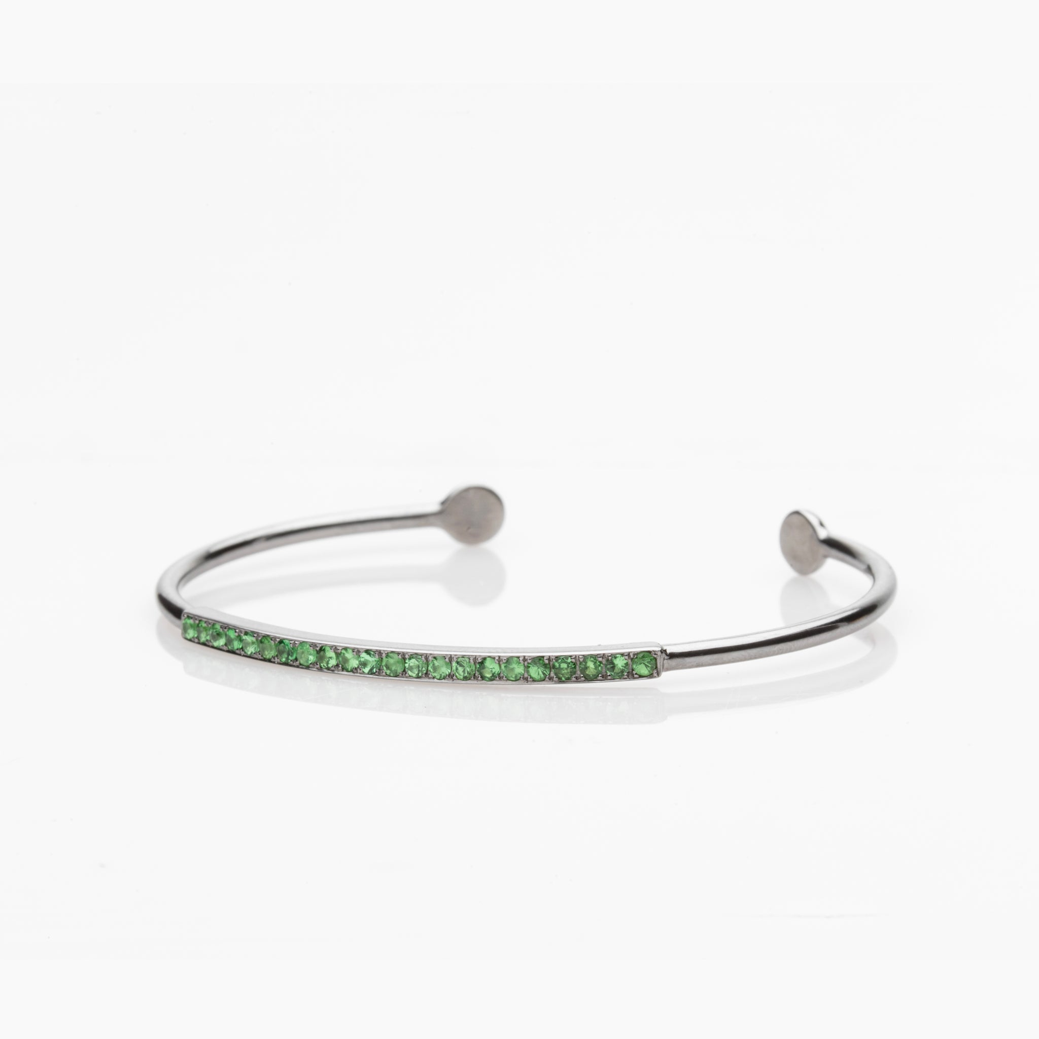 STERLING AND TSAVORITE LINE BRACELET