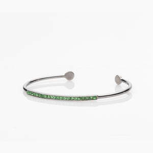 STERLING AND TSAVORITE LINE BRACELET