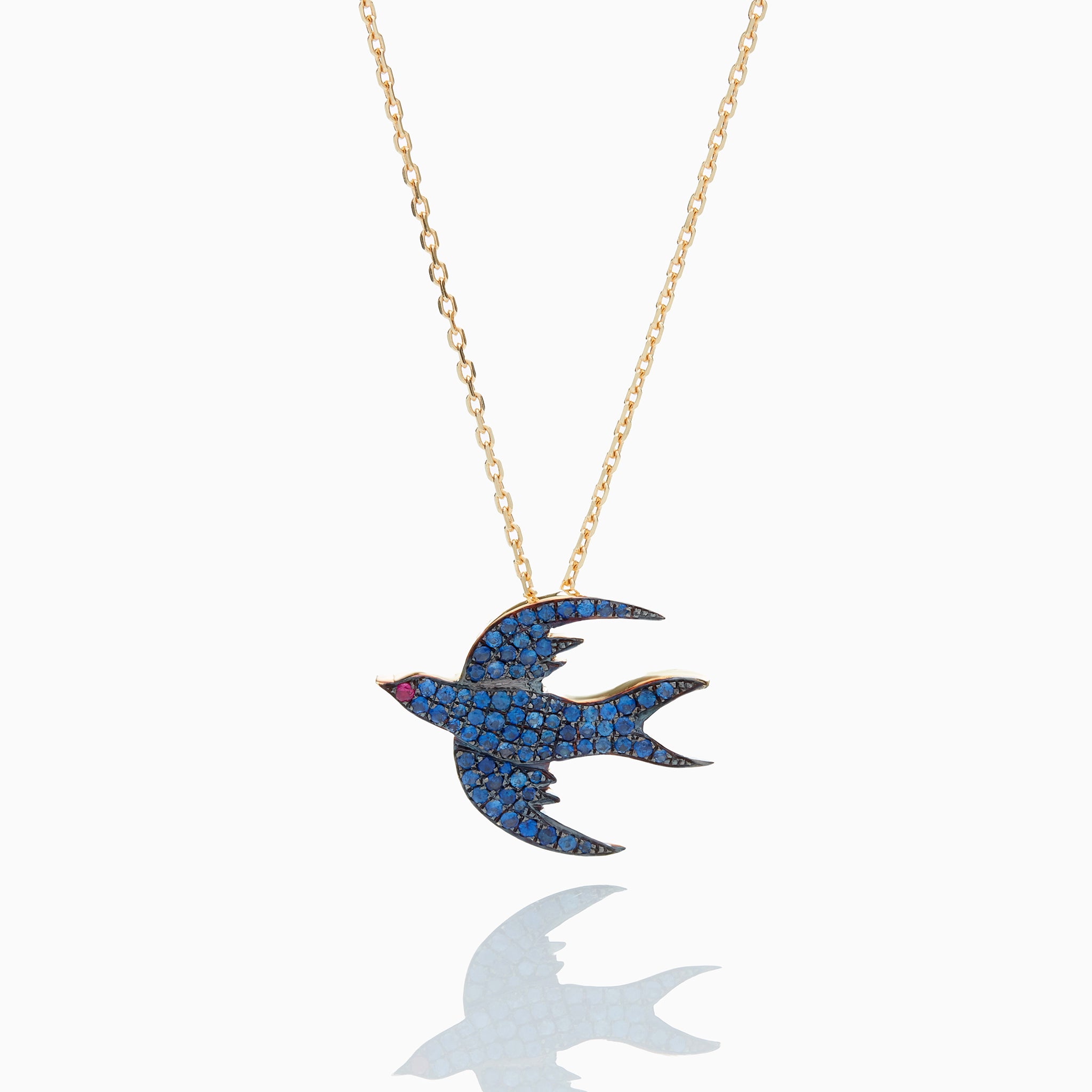 SAPPHIRE BIRD NECKLACE BIG MINI