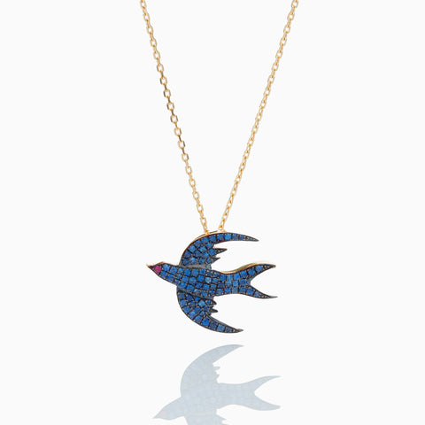 SAPPHIRE BIRD NECKLACE BIG MINI