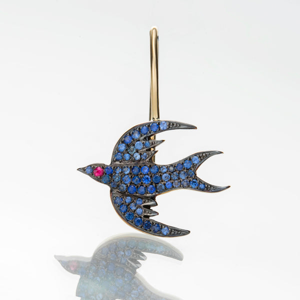 SAPPHIRE BIRD EARRINGS