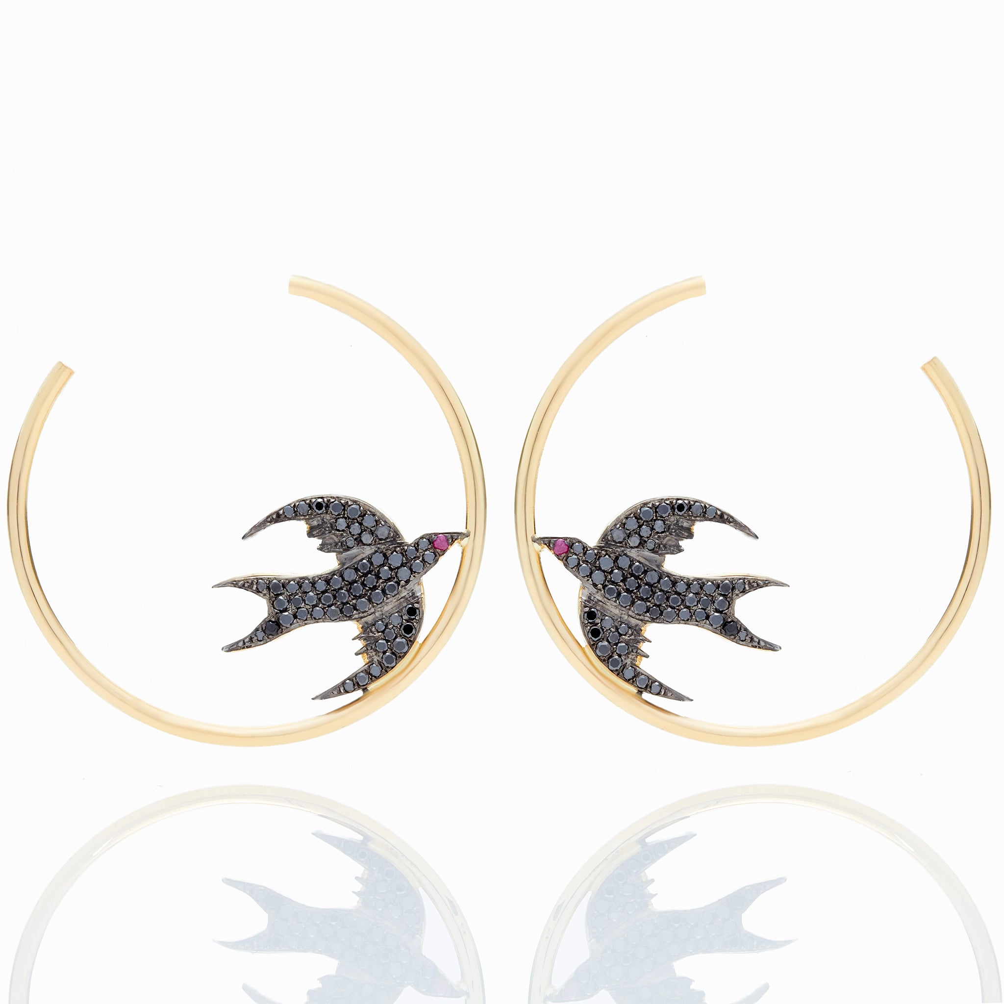 BLACK DIAMOND BIRD HOOPS