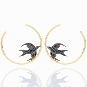 BLACK DIAMOND BIRD HOOPS