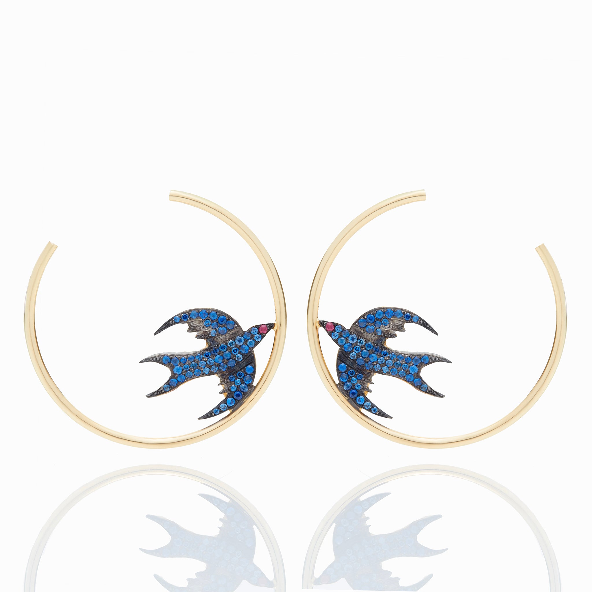 SAPPHIRE BIRD HOOPS