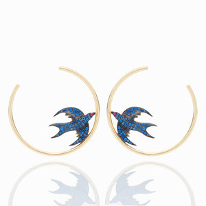 SAPPHIRE BIRD HOOPS