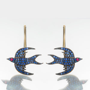 SAPPHIRE BIRD EARRINGS