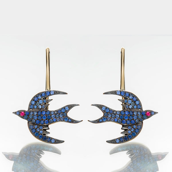 SAPPHIRE BIRD EARRINGS