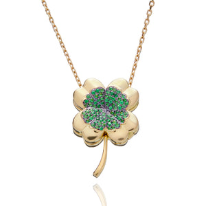 FOUR LEAF CLOVER LOCKET NECKLACE