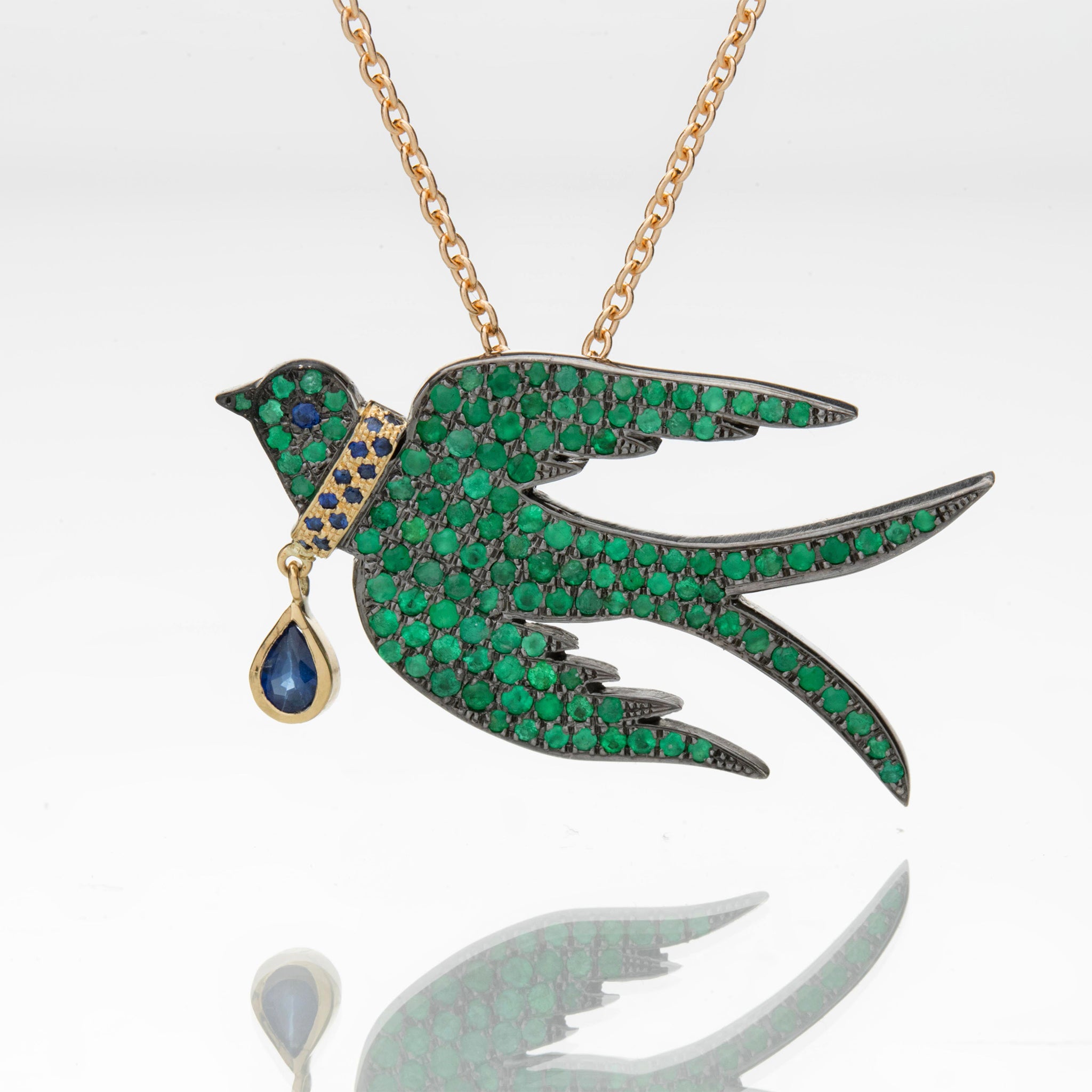 EMERALD COLLAR BIRD NECKLACE