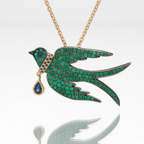 EMERALD COLLAR BIRD NECKLACE