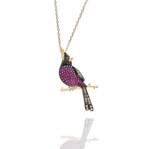 CARDINAL BIRD NECKLACE
