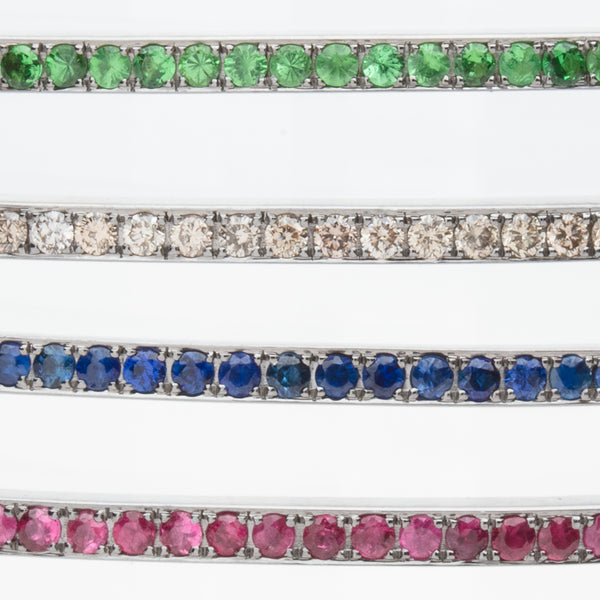STERLING AND TSAVORITE LINE BRACELET