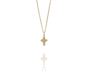 CHAMPAGNE DIAMOND BABY CROSS