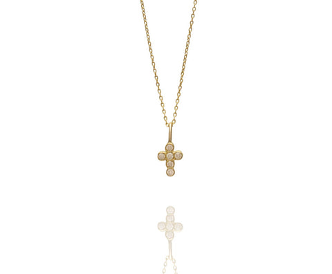 CHAMPAGNE DIAMOND BABY CROSS