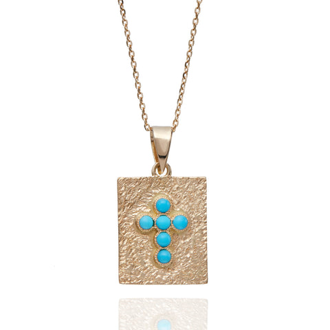RECTANGULAR TURQUOISE CROSS