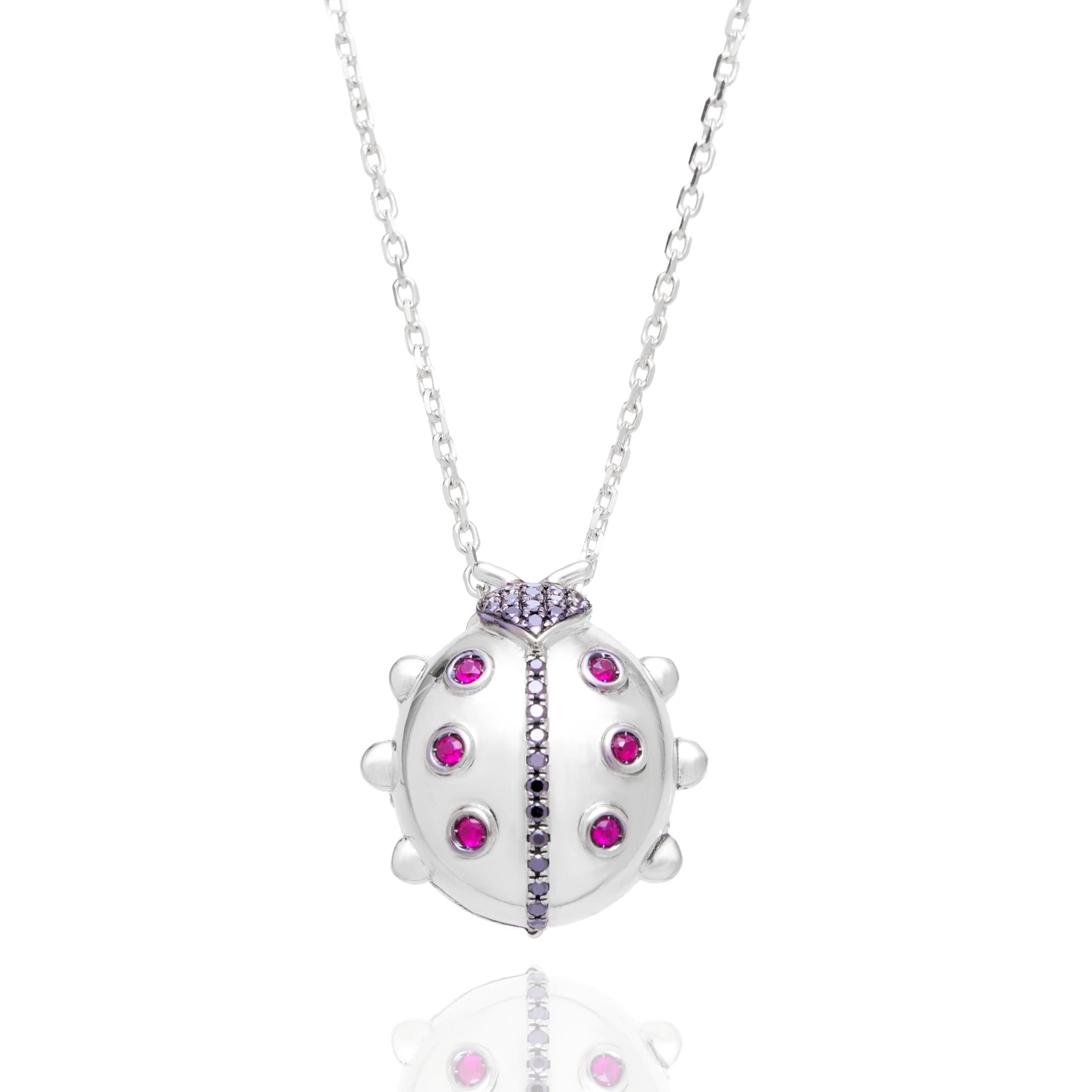 STERLING SILVER LADYBUG LOCKET NECKLACE