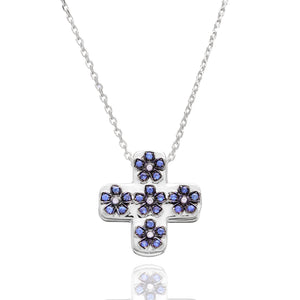 STERLING SILVER CROSS LOCKET NECKLACE