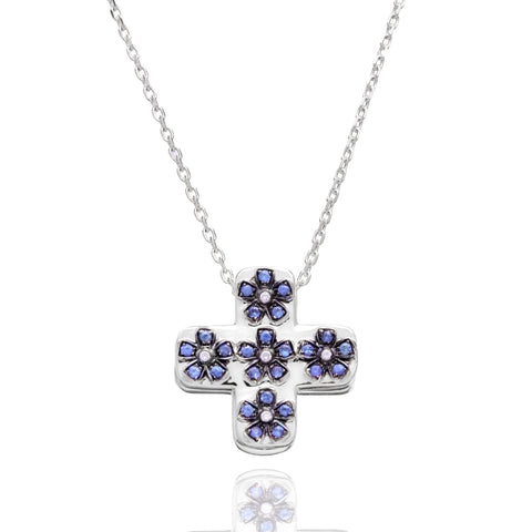 STERLING SILVER CROSS LOCKET NECKLACE