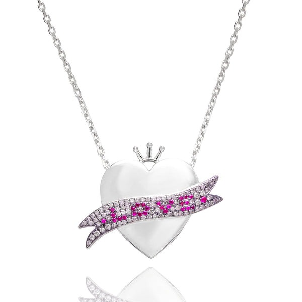STERLING SILVER HEART LOCKET NECKLACE