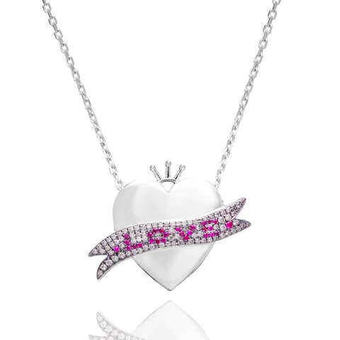 STERLING SILVER HEART LOCKET NECKLACE
