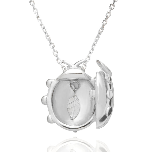 STERLING SILVER LADYBUG LOCKET NECKLACE